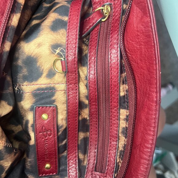 B. Makowsky Red Leather Hobo Bag - Picture 14 of 15